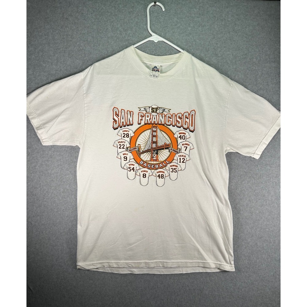 Stiff*Alstyle San Francisco Baseball T-Shirt White Mens Large Graphic Tee